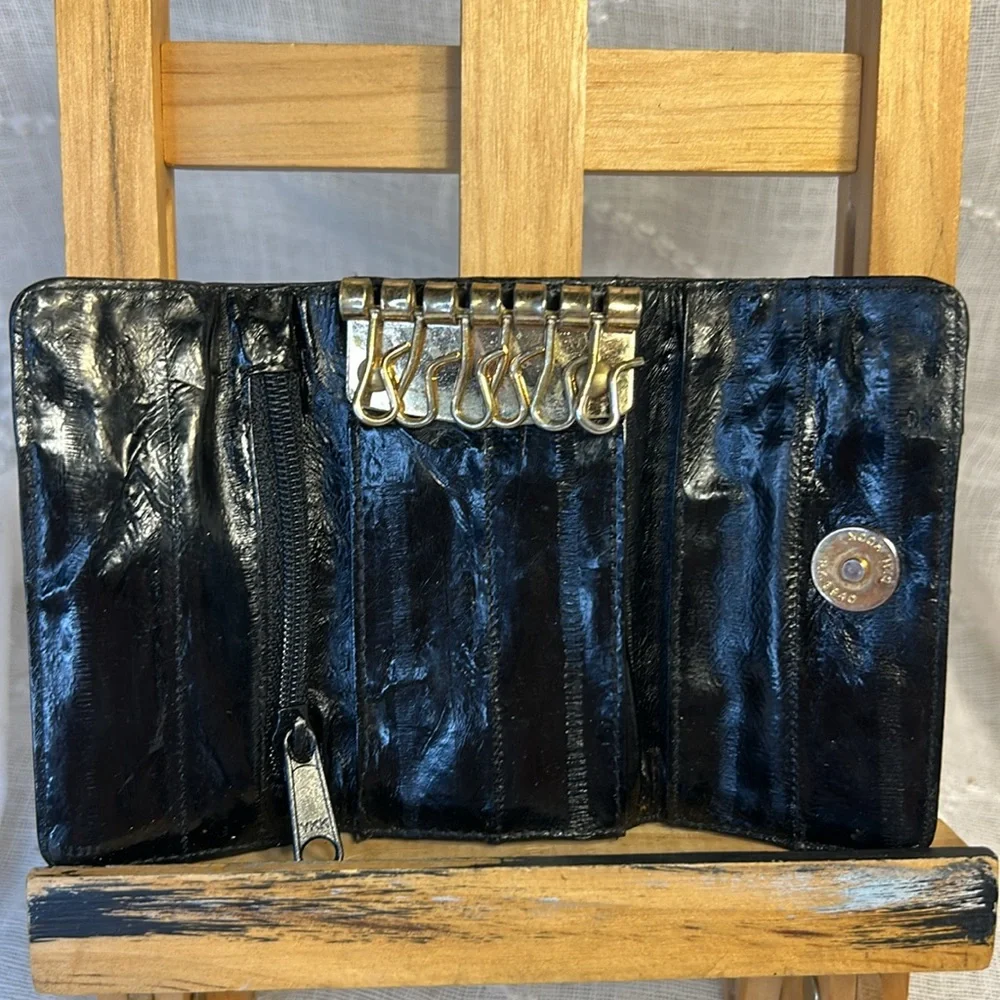 Vintage real eel skin key holder